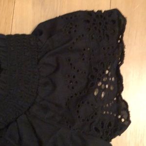 Black off shoulder shift dress